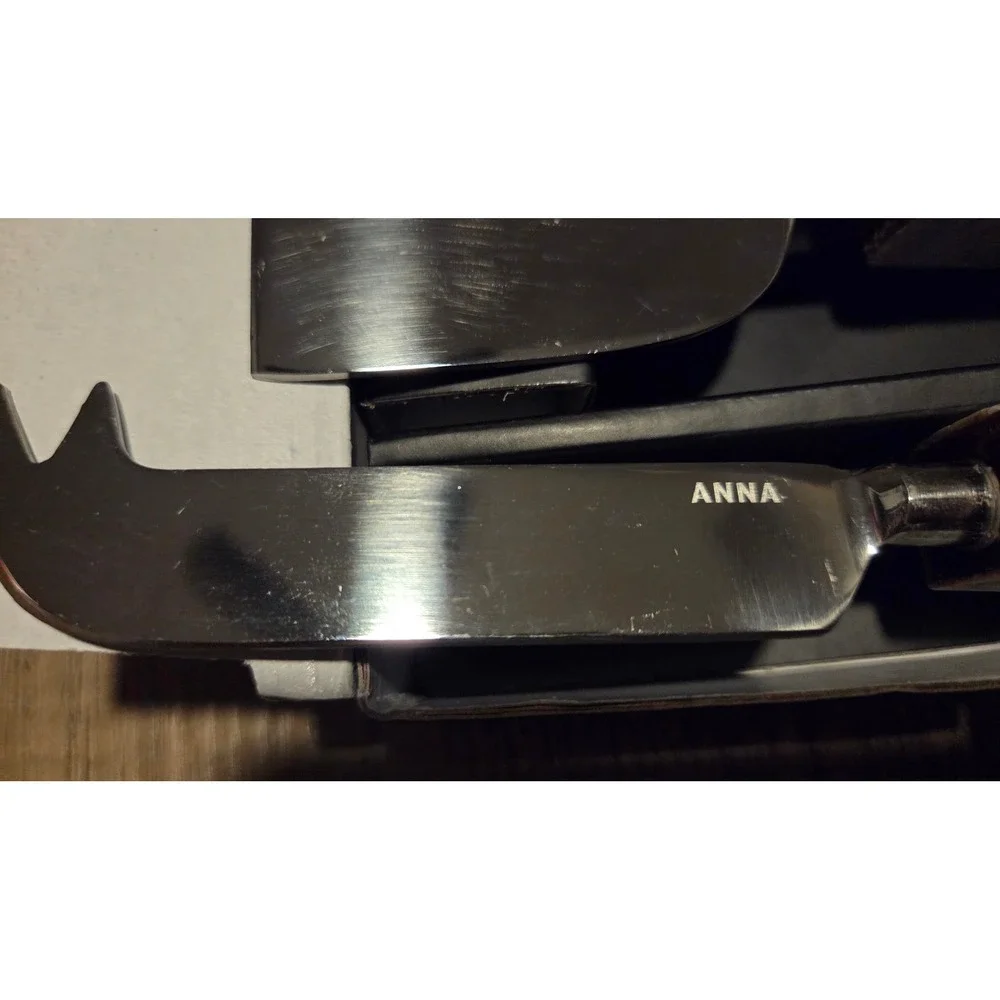 Anna New York Mother of Pearl Cheese Knives Set of 2 Stainless Steel Servingware